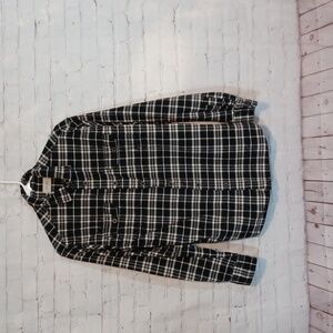 - Jachs Mens Thick Warm Cotton Black‎ &White Checkered Flannel Shirt SzM